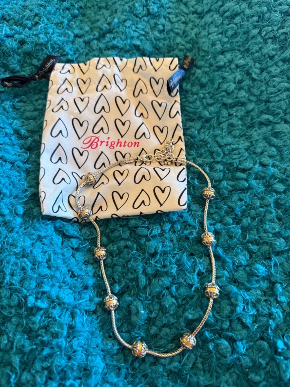 Brighton Two-Tone Bead Station Necklace in Silver and Gold